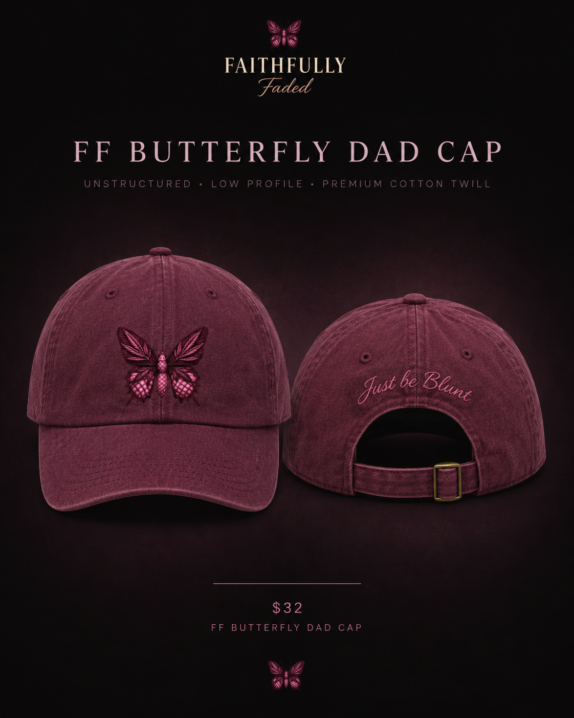 FF Butterfly Dad Cap
